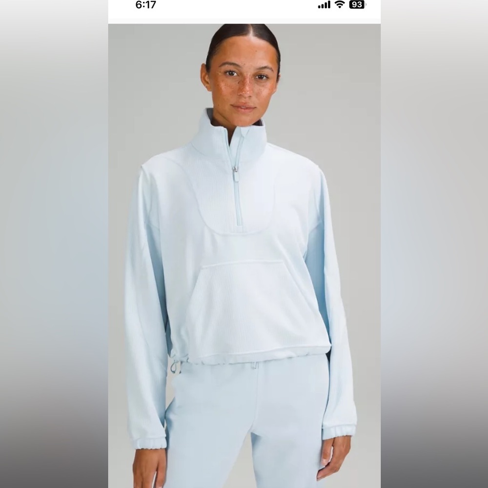 Light blue brushed softstreme ribbed half zip 🦄